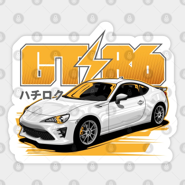 White GT86/FT86 Sticker by idrdesign